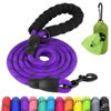 Picture of Joytale 6/5/4 FT Leashes for Small Medium Breed Dogs, Heavy Duty Nylon Braided Rope Dog Leash, Comfortable Padded Handle Strong Leashes with Poop Bags and Dispenser, Puple, 5'×3/8''