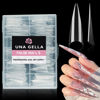 Picture of UNA GELLA Long Stiletto Almond Nail Tips for Acrylic Nails 216PCS XXL Long Stiletto False Fake Nails No C Curve Half Nail Tips Traceless Soft Gelly Tips Long Extensions 12 Sizes DIY Nail Art