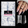 Picture of UNA GELLA Medium Square Gel x Nails - 504pcs Full Matte Square Gel x Tips Half Cover Clear False Nails Tips No C Curve with Position Line for Perfect Nail Extentions 12 Sizes, Gelly Tips