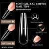 Picture of UNA GELLA Coffin Nails Tips Soft Gel Extra Long 216pcs XXL Full Nails Tips Coffin Shape Press On Nails No C Curve Full Cover Ballerina Nail Tip Full Clear False Fake Acrylic Nails with Case