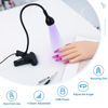 Picture of AORAEM Nail Lamp with UV Protection Gloves,3W LED Nail Manicure Dryer 35NM Curing Light with Black Gooseneck and Clamp for Gel Nails