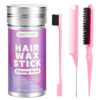 Picture of SWEET VIEW Hair Wax Stick & Slick Back Brush Set, Flyaway Taming and Ponytail Smoothing Accessory for Girls and Kids