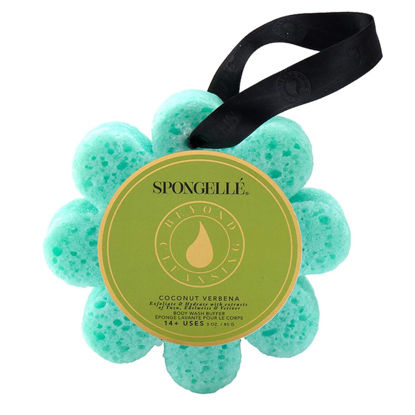 Picture of Spongelle Coconut Verbena Wild Flower Buffer Body Scrubber | Bath & Shower Loofah for Women | Exfoliator with Body Wash Infused Sponge | 14+ uses