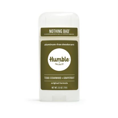 Picture of HUMBLE BRANDS Original Formula Aluminum-free Deodorant. Long Lasting Odor Control with Baking Soda and Essential Oils, Texas Cedarwood and Grapefruit, Pack of 1