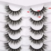 Picture of Pooplunch False Eyelashes Cat Eye Fluffy Lashes 8D Volume Thick Natural Faux Mink Lashes Fake Eyelashes 7 Pairs Pack