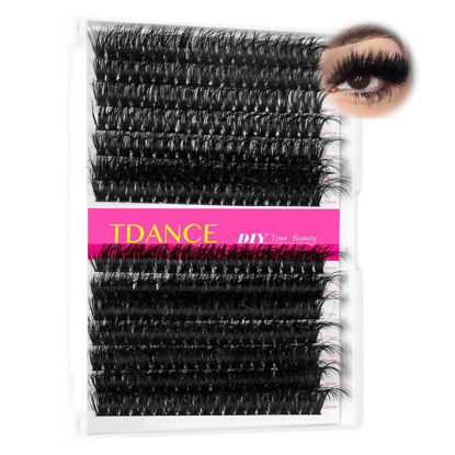 Picture of Lash Extension Kit Thick Eyelash Extension 16-20mm Mega Volume Lash Clusters 60D 80D Individual Eyelashes DIY Lashes at Home(Thick-60D+80D,16-20mm)