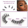 Picture of Veleasha Russian Strip Lashes with Clear Band Looks Like Eyelash Extensions D Curl Lash Strips 10 Pairs Pack (DT09)