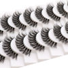 Picture of Veleasha Russian Strip Lashes with Clear Band Looks Like Eyelash Extensions D Curl Lash Strips 10 Pairs Pack (DT03)