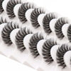 Picture of Veleasha Russian Strip Lashes with Clear Band Looks Like Eyelash Extensions D Curl Lash Strips 10 Pairs Pack (DT03)