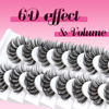 Picture of Veleasha Lashes Russian Strip Lashes Eyelashes with Clear Band Looks Like Eyelash Extensions D Curl Lash Strips 10 Pairs Pack (DT01)