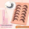 Picture of False Lashes Natural Look D Curl Eyelashes with Lash Glue 16mm Wispy Cat Eye Lashes 5Ml Stronghold Lash Glue for Eyelash Extension Fluffy Fake Eyelashes by TOOCHUNAG