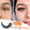 Picture of False Lashes Natural Look D Curl Eyelashes with Lash Glue 16mm Wispy Cat Eye Lashes 5Ml Stronghold Lash Glue for Eyelash Extension Fluffy Fake Eyelashes by TOOCHUNAG