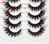 Picture of Poolunch False Eyelashes Fluffy Cat Eye Look 8D Crossed Wispy Natural Faux Mink Lashes Fake Eyelashes 7 Pairs Pack