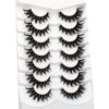 Picture of Poolunch False Eyelashes Fluffy Cat Eye Look 8D Crossed Wispy Natural Faux Mink Lashes Fake Eyelashes 7 Pairs Pack