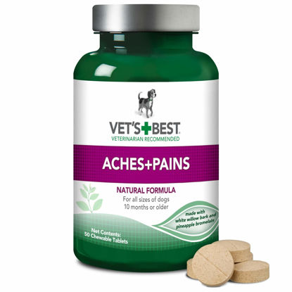 Picture of Vet’s Best Aches + Pains Dog Supplement - Vet Formulated for Dog Occasional Discomfort and Hip and Joint Support - 50 Chewable Tablets(Pack of 1)