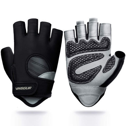 Picture of VINSGUIR Workout Gloves for Men and Women, Weight Lifting Gloves with Excellent Grip, Lightweight Gym Gloves for Weightlifting, Cycling, Exercise, Training, Pull ups, Fitness, Climbing and Rowing