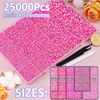 Picture of 25000Pcs Resin Jelly Rhinestones with Tweezers for Crafting, Hot Pink AB 2-6mm Mixed Sizes Non Hotfix Flatback Gems, Bedazzling Crystal for DIY Crafts Clothing Tumblers Mugs Shoes Decor Nail Art