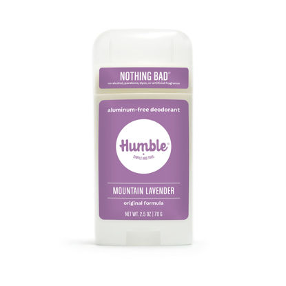 Picture of HUMBLE BRANDS Original Formula Aluminum-free Deodorant. Long Lasting Odor Control with Baking Soda and Essential Oils, Mountain Lavender, Pack of 1