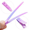 Picture of 24 Packs Duck Bill Clips, Bantoye 3.35 Inches Rustproof Metal Alligator Curl Clips with Holes for Hair Styling, Hair Coloring, Gradient Pink