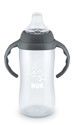 Picture of NUK Learner Cup, 10 Ounce, Tritan Gray Star - BPA Free, Spill Proof Sippy Cup