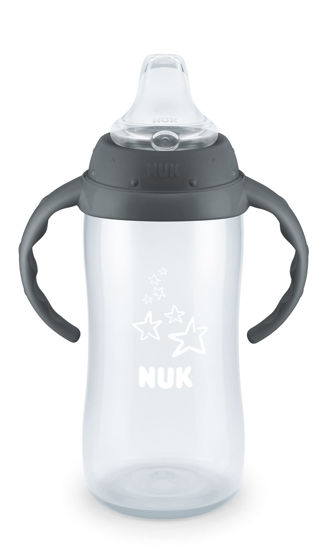 Picture of NUK Learner Cup, 10 Ounce, Tritan Gray Star - BPA Free, Spill Proof Sippy Cup