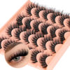 Picture of False Eyelashes Fluffy Cat-Eye Lashes D Curl Wispy Eyelashes 19mm Natural False Lashes 12 Pairs Volume Thick Fake Eyelashes by TOOCHUNAG