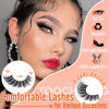 Picture of False Eyelashes Fluffy Cat-Eye Lashes D Curl Wispy Eyelashes 19mm Natural False Lashes 12 Pairs Volume Thick Fake Eyelashes by TOOCHUNAG