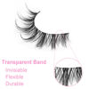 Picture of Manga Lashes Clear Band Natural Lashes Wispy Asian 12mm 3D Short Lashes D Curl False Eyelashes Pack by Kiromiro