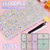 Picture of 16000Pcs Resin Jelly Rhinestones with Tweezers for Crafting, Transparent AB 2-6mm Mixed Sizes Flatback Gems, Bedazzling Crystal for DIY Crafts Clothing Tumblers Mugs Shoes Fabric Nail Art