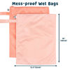 Picture of Tiny Twinkle Mess-proof Wet Bags 2 Pack Waterproof and Washable Bag for Travel storage, Stroller, Daycare, Baby Diapers, Yoga, Beach, Pool, Wet Toddler Swimsuits (Peach,Terracotta)