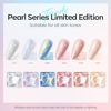 Picture of modelones Pearl Gel Nail Polish, 6 Colors Shimmer Glitter Iridescent White Nude Blue Pink Mermaid Nail Drawing Soak Off Gel Polish Swirl Shell Thread Effect Gift DIY at Home with Dotting Pen