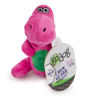 Picture of goDog Just For Me Dinos T-Rex Squeaky Plush Dog Toy, Chew Guard Technology - Pink, Mini