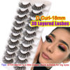 Picture of Veleasha Russian Strip Lashes with Clear Band Looks Like Eyelash Extensions D Curl Lash Strips 10 Pairs Pack (DT04)