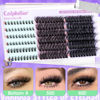 Picture of calphdiar Eyelash Clusters Fluffy Lash Clusters with Bottom Lashes Thick Volume Cluster Eyelash Extensions 12-18mm Wispy Individual Lashes 348PCS DIY D Curl Lash Extension at Home (50D+60D+80D+100D)