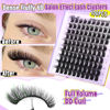 Picture of Fluffy Lash Extension Kit Wispy Lash Clusters Kit 10-18MM Eyelash Extension Kit With Lash Bond and Seal and Tweezers and Brush 100Pcs Individual Lashes D Curl Cluster Eyelash Extensions by Pleell