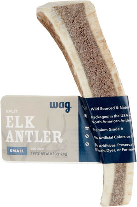 Picture of Amazon Brand - Wag Split Elk Antler, Naturally Shed, Small (Best for Dogs under 15 lbs)