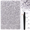 Picture of 25000Pcs Resin Rhinestones with Tweezers for Crafting, Clear 2-6mm Mixed Sizes Non Hotfix Flatback Gems, Bedazzling Crystal for DIY Crafts Clothing Tumblers Mugs Shoes Fabric Decor Nail Art