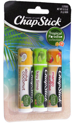 Picture of Chapstick Tropical Paradise Collection Lip Care Size .15 Ounce, 3 Sticks