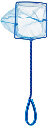 Picture of Marina 8-Inch Blue Fine Nylon Net with 12-Inch Handle, Aquarium Maintenance Tool, Blue, 11277