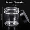 Picture of 4 Pieces Round Clear Wide-mouth Leak Proof Plastic Container Jars with Lids for Travel Storage Makeup Beauty Products Face Creams Oils Salves Ointments DIY Making or Others (Black, 8 Ounce)