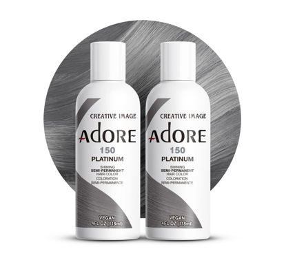 Picture of Adore Semi Permanent Hair Color - Vegan and Cruelty-Free Silver Hair Dye - 4 Fl Oz - 150 Platinum (Pack of 2)