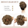 Picture of FESHFEN Messy Bun Hair Piece, Messy Hair Bun Scrunchies for Women Synthetic Wavy Chignon Ponytail Hair Extensions Thick Updo Hairpiece for Daily Wear 1PCS, Light Brown mix Natural Blonde