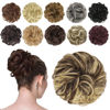 Picture of FESHFEN Messy Hair Bun Hair Pieces Elastic Wavy Curly Hair Bun Scrunchies Extensions Synthetic Chignon Hairpieces for Women Girls, Light Brown & Blonde 1 PCS