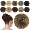 Picture of FESHFEN Messy Bun Hair Piece Hair Bun Scrunchies Hairpieces for Women Synthetic Wavy Curly Chignon Ponytail Hair Extensions Thick Updo Hairpiece for Daily Wear 1PCS, Blonde & Medium Brown