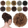 Picture of FESHFEN Messy Bun Hair Piece Hair Bun Scrunchies Synthetic Light Auburn Wavy Curly Chignon Ponytail Hair Extensions Thick Updo Hairpieces for Women Girls 1PCS