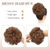 Picture of FESHFEN Messy Bun Hair Piece Hair Bun Scrunchies Synthetic Light Auburn Wavy Curly Chignon Ponytail Hair Extensions Thick Updo Hairpieces for Women Girls 1PCS