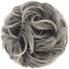 Picture of FESHFEN Messy Hair Bun Hair Pieces Elastic Wavy Curly Hair Bun Scrunchies Extensions Synthetic Chignon Hairpieces for Women Girls, Gray and White Tips 1 PCS