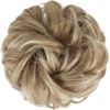 Picture of FESHFEN Messy Hair Bun Hair Pieces Elastic Wavy Curly Hair Bun Scrunchies Extensions Synthetic Chignon Hairpieces for Women Girls, Mixed Blonde and Ash Blonde Tips 1 PCS