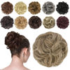 Picture of FESHFEN Messy Hair Bun Hair Pieces Elastic Wavy Curly Hair Bun Scrunchies Extensions Synthetic Chignon Hairpieces for Women Girls, Caramel Brown Mixed Ash Blonde 1 PCS