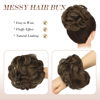 Picture of FESHFEN Messy Hair Bun Hair Pieces Elastic Wavy Curly Hair Bun Scrunchies Extensions Synthetic Chignon Hairpieces for Women Girls, Ash Brown Mix Blonde 1 PCS